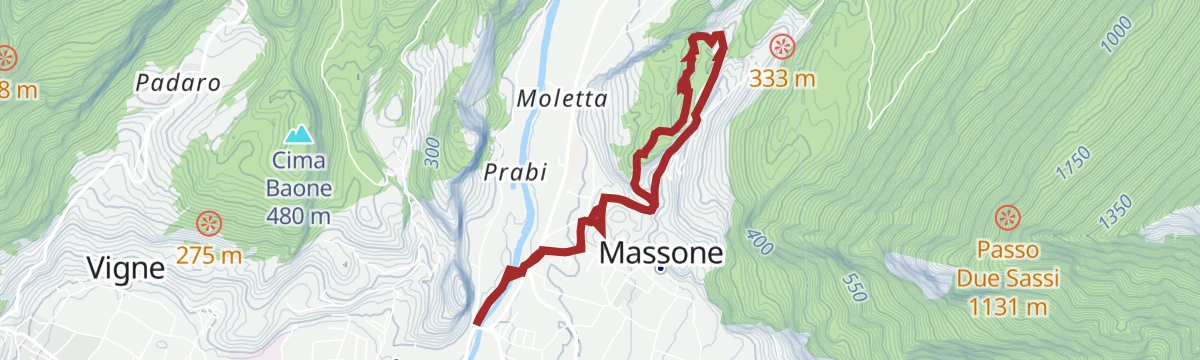 Route map: Bosco Caproni e Trincee di Vastrè